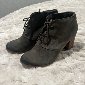 Olive Green Toms Lace Up Booties size 9